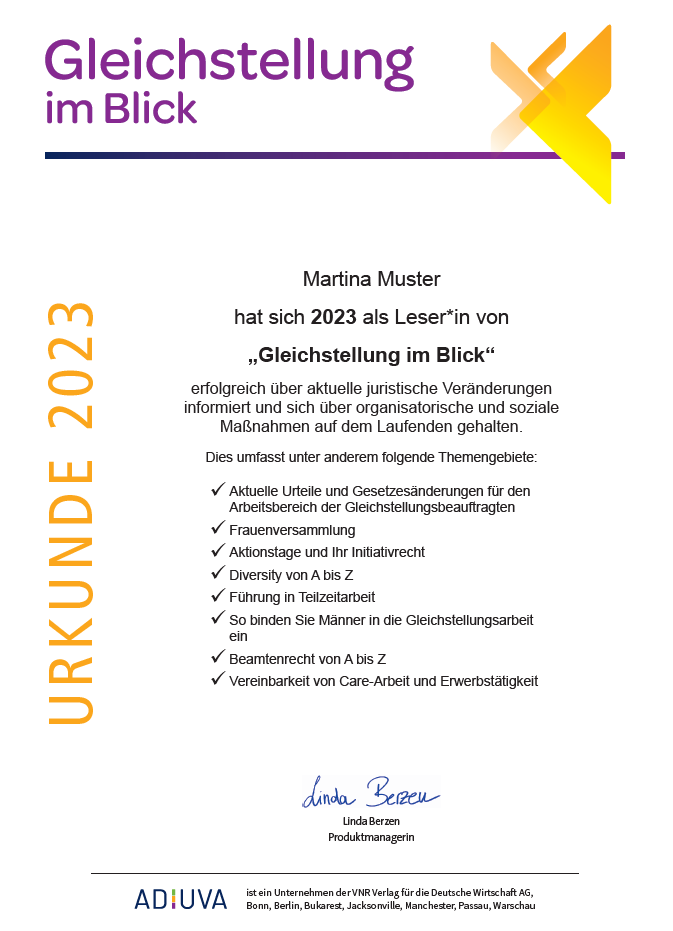Gleichstellung im Blick